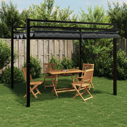 Vidaxl - Tonnelle avec toit rétractable anthracite 3x3 m aluminium