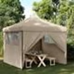 vidaXL Tente de réception pliable escamotable 4 parois latérales taupe