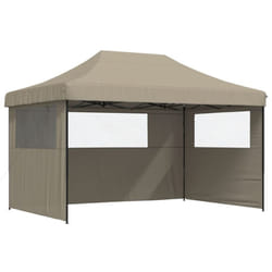 Vidaxl - Tente de réception pliable escamotable 3 parois latérales taupe