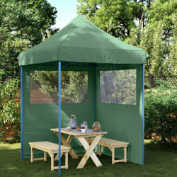 Vidaxl - Tente de réception pliable escamotable 2 parois latérales vert