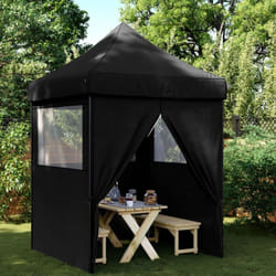 Vidaxl - Tente de réception pliable escamotable 4 parois latérales noir