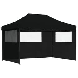 Vidaxl - Tente de réception pliable escamotable 3 parois latérales noir