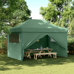 vidaXL Tente de réception pliable escamotable 4 parois latérales vert