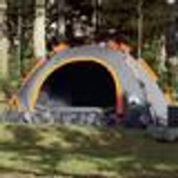 vidaXL Tente de camping 3 personnes gris et orange libération rapide