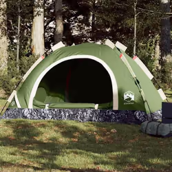 vidaXL Tente de camping 4 personnes vert libération rapide
