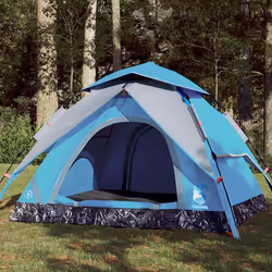 vidaXL Tente de camping à dôme 4 personnes bleu libération rapide