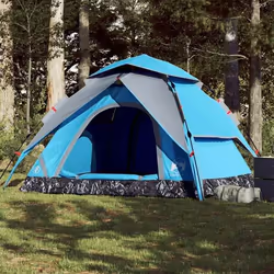 vidaXL Tente de camping à dôme 5 personnes bleu libération rapide
