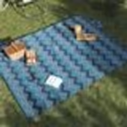 Couverture de pique nique pliable vague bleue 200x150cm velours