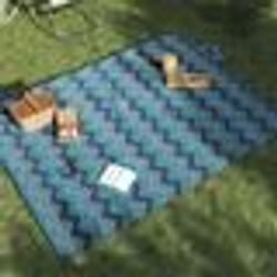 Couverture de pique nique pliable vague bleue 200x150cm velours