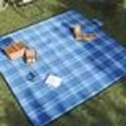 Couverture de pique nique pliable carreaux bleu 200x200 cm