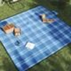 Couverture de pique nique pliable carreaux bleu 200x200 cm