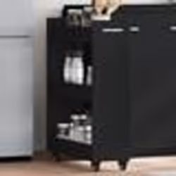 vidaXL Armoire avec roues noir 60x22x79 cm bois d'ingénierie