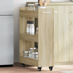 Armoire avec roues chêne sonoma 60x22x79 cm bois d'ingénierie Vidaxl