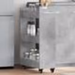 vidaXL Armoire avec roues gris béton 60x22x79 cm bois d'ingénierie