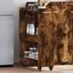 vidaXL Armoire avec roues chêne fumé 60x22x79 cm bois d'ingénierie
