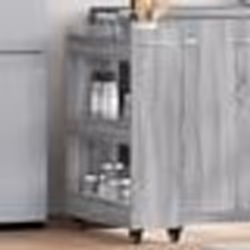 vidaXL Armoire avec roues sonoma gris 60x22x79 cm bois d'ingénierie