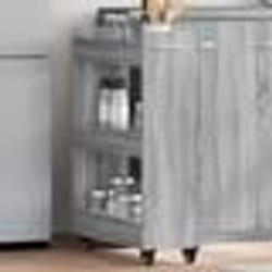 vidaXL Armoire avec roues sonoma gris 60x22x79 cm bois d'ingénierie