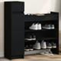 vidaXL Armoire à chaussures noir 100,5x28x100 cm bois d'ingénierie