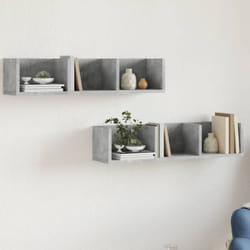 Vidaxl - Armoires murales 2pcs gris béton 75x18x16,5cm bois d'ingénierie