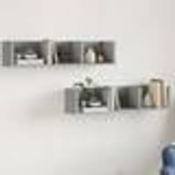 vidaXL Armoires murales 2pcs sonoma gris 75x18x16,5 cm bois ingénierie