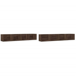 Vidaxl - Armoires murales 2pcs chêne marron 99x18x16,5cm bois ingénierie