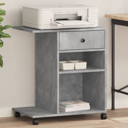 Vidaxl - Support d'imprimante avec roulettes gris béton 60x40x68,5 cm