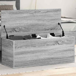 vidaXL Boîte de rangement sonoma gris 90x35x35 cm bois dingénierie boîte à couvertures coffre de rangement boîte de 840686