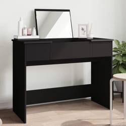 Vidaxl - Coiffeuse avec miroir noir 100x45x76 cm