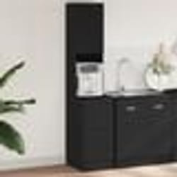 vidaXL Armoire de cuisine noir 35x50x180 cm bois d'ingénierie