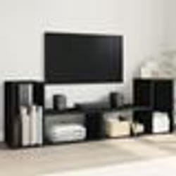 vidaXL Meubles TV 2 pcs noir 75x30x50 cm bois d'ingénierie