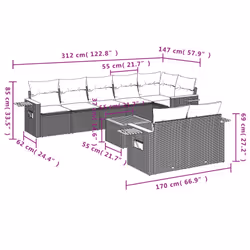 VidaXL 3226987 ensemble de meubles de jardin - Vue supplémentaire 8