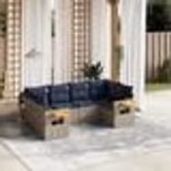 vidaXL Salon de jardin 6 pcs avec coussins gris résine tressée