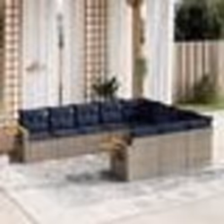 vidaXL Salon de jardin 10 pcs avec coussins gris résine tressée