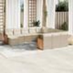 vidaXL Salon de jardin avec coussins 12 pcs beige résine tressée
