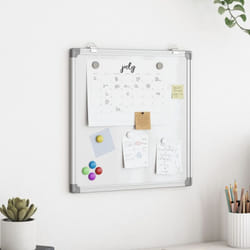 Tableau blanc magnétique 40x40x1,7 cm aluminium vidaXL