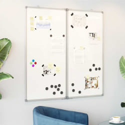 vidaXL Tableau blanc magnétique pliable 100x100x1,7 cm aluminium