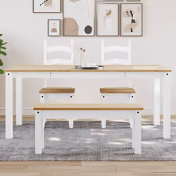 Apportez un air de style minimaliste et de charme élégant à votre cuisine ou salle à manger avec cette table à manger en bois ...