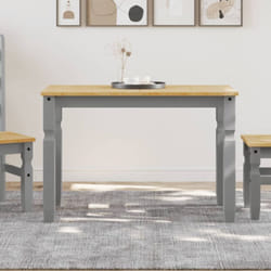 Vidaxl - Table à manger Corona gris 112x60x75 cm bois massif de pin