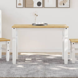 Vidaxl - Table à manger Corona blanc 112x60x75 cm bois massif de pin