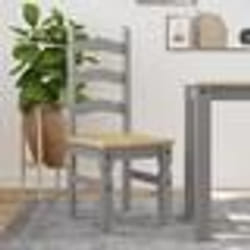 vidaXL Chaises à manger lot de 2 Corona gris bois massif de pin