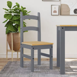 Vidaxl - Chaises à manger lot de 2 gris 40x46x99 cm bois massif de pin