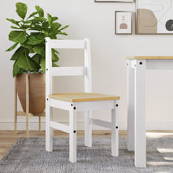 Vidaxl - Chaises à manger lot de 2 Panama blanc bois massif de pin