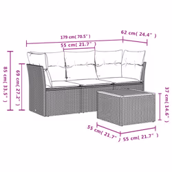 VidaXL 3223465 ensemble de meubles de jardin