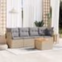 vidaXL Salon de jardin avec coussins 5 pcs beige résine tressée