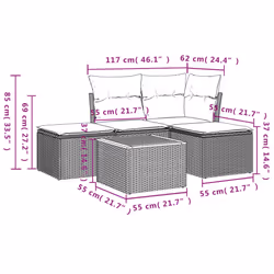 VidaXL 3223587 ensemble de meubles de jardin