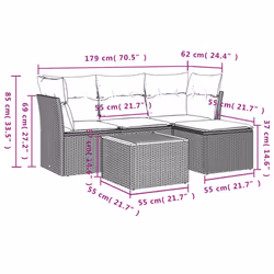 VidaXL 3223605 ensemble de meubles de jardin