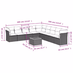 VidaXL 3223694 ensemble de meubles de jardin