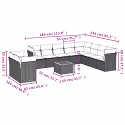 VidaXL 3223717 ensemble de meubles de jardin