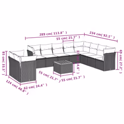 VidaXL 3223718 ensemble de meubles de jardin