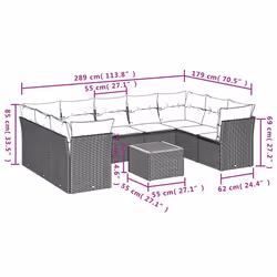 VidaXL 3223805 ensemble de meubles de jardin